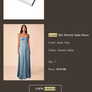 Azazie Mei Stretch Satin Dress - Dusty Blue